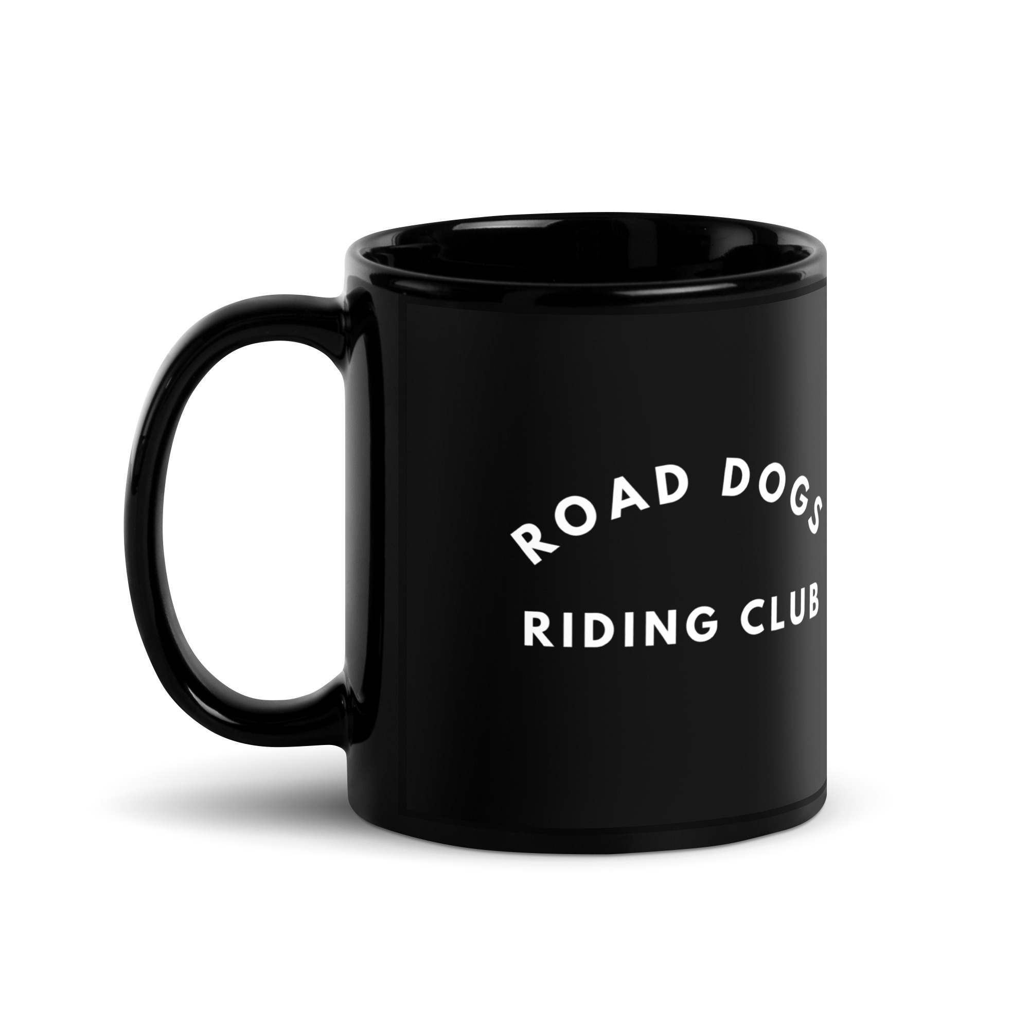 Black Glossy Mug (White on Black)