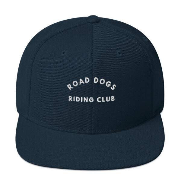 Snapback Hat (White on Dark Navy)