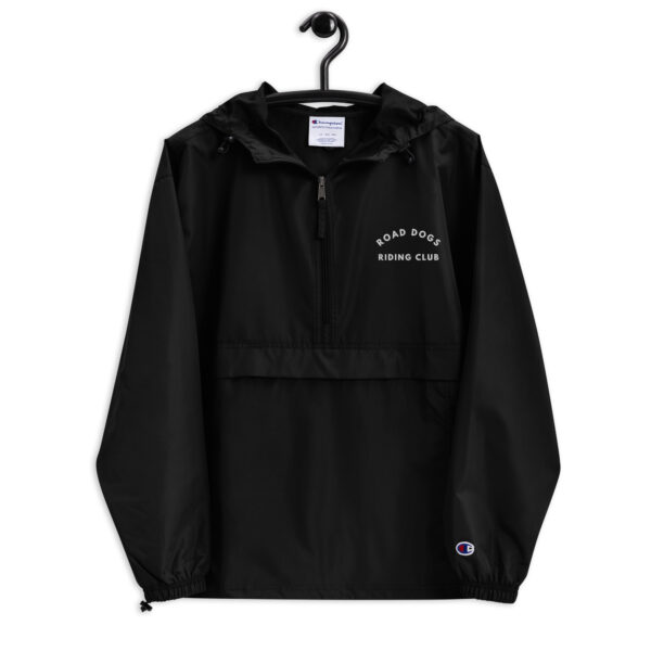 Embroidered Champion Packable Jacket (Black) - Image 5