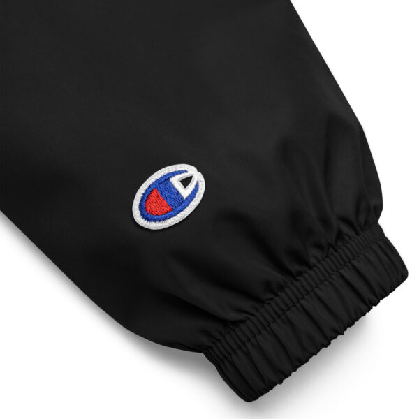 Embroidered Champion Packable Jacket (Black) - Image 4
