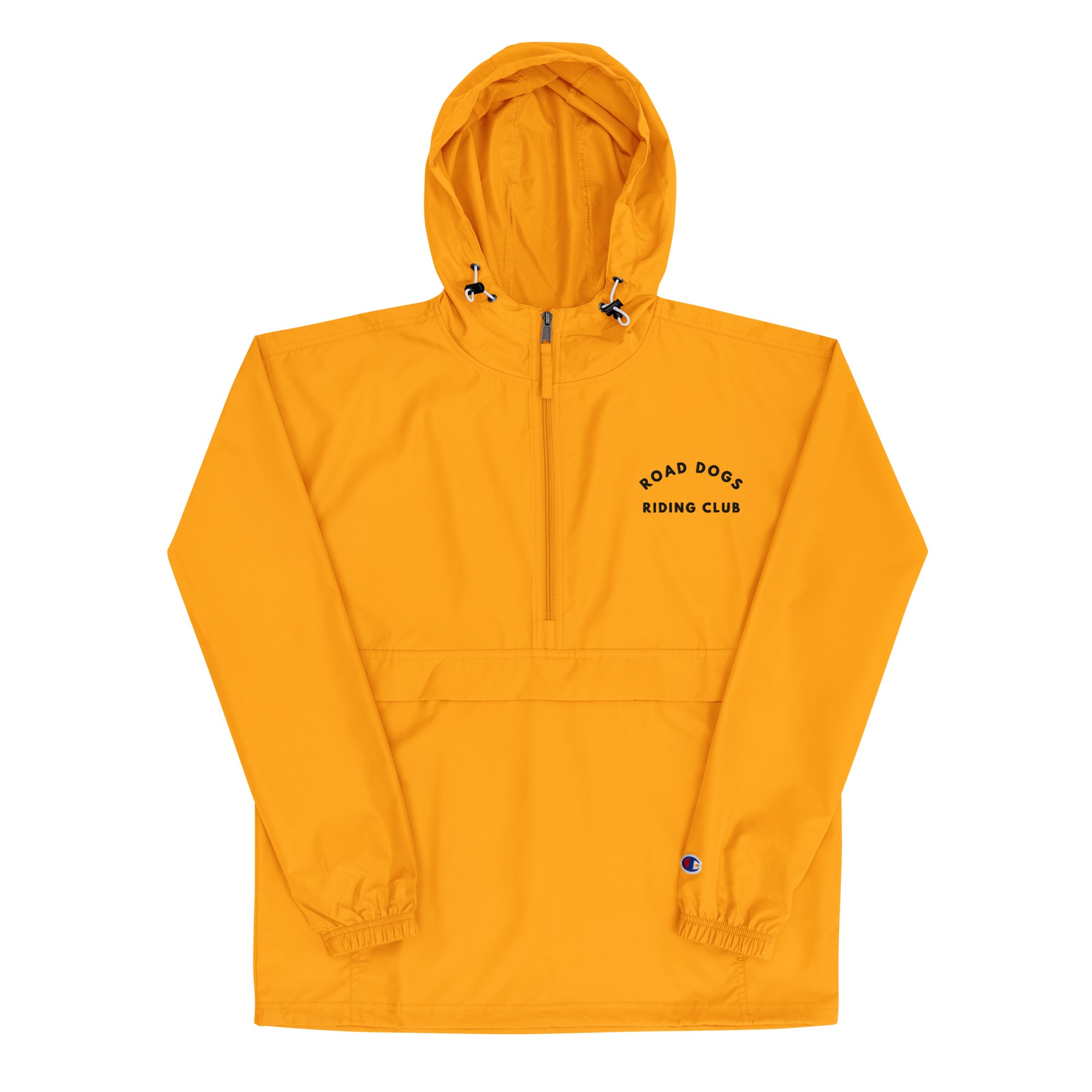 Embroidered Champion Packable Jacket (Gold)