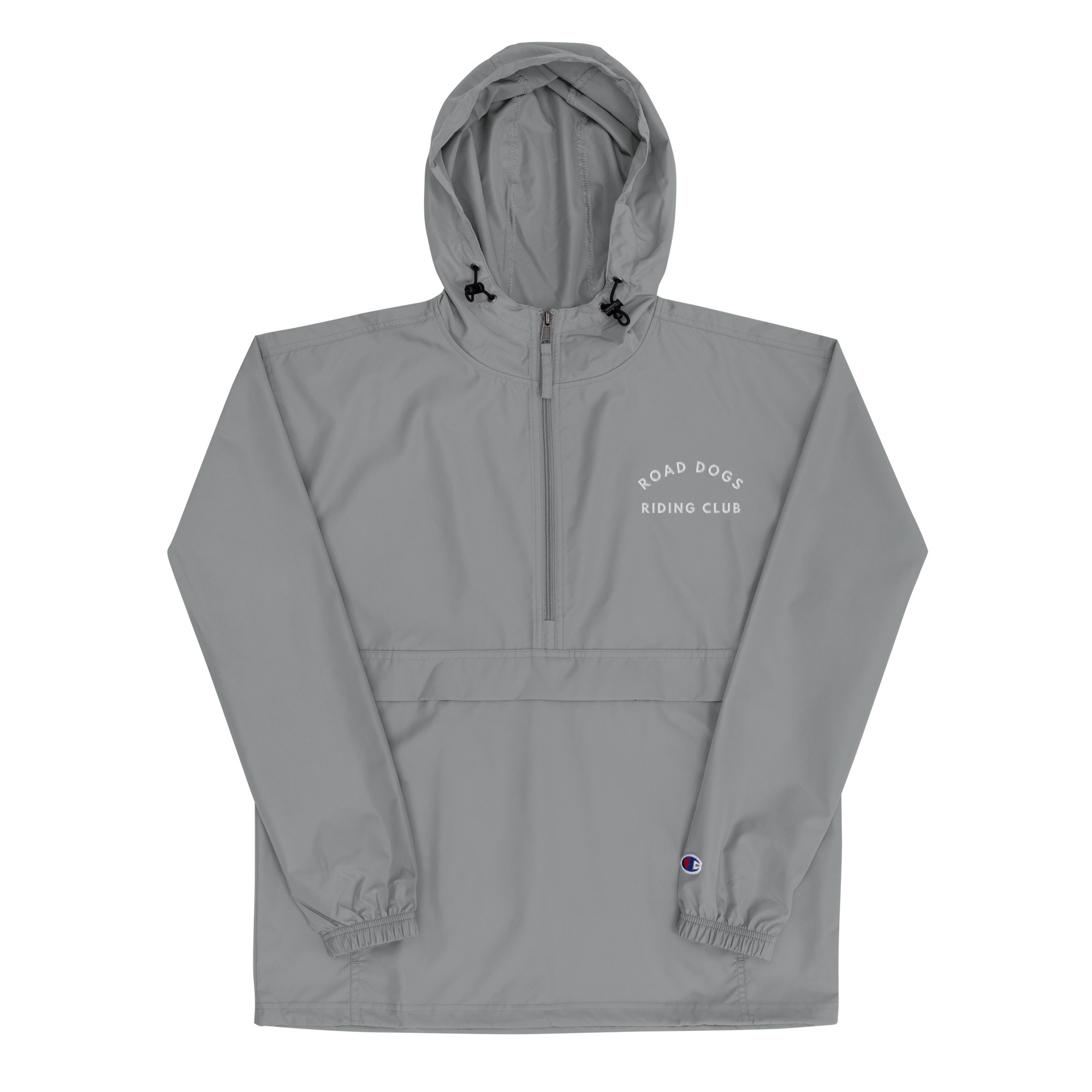 Embroidered Champion Packable Jacket (Graphite)