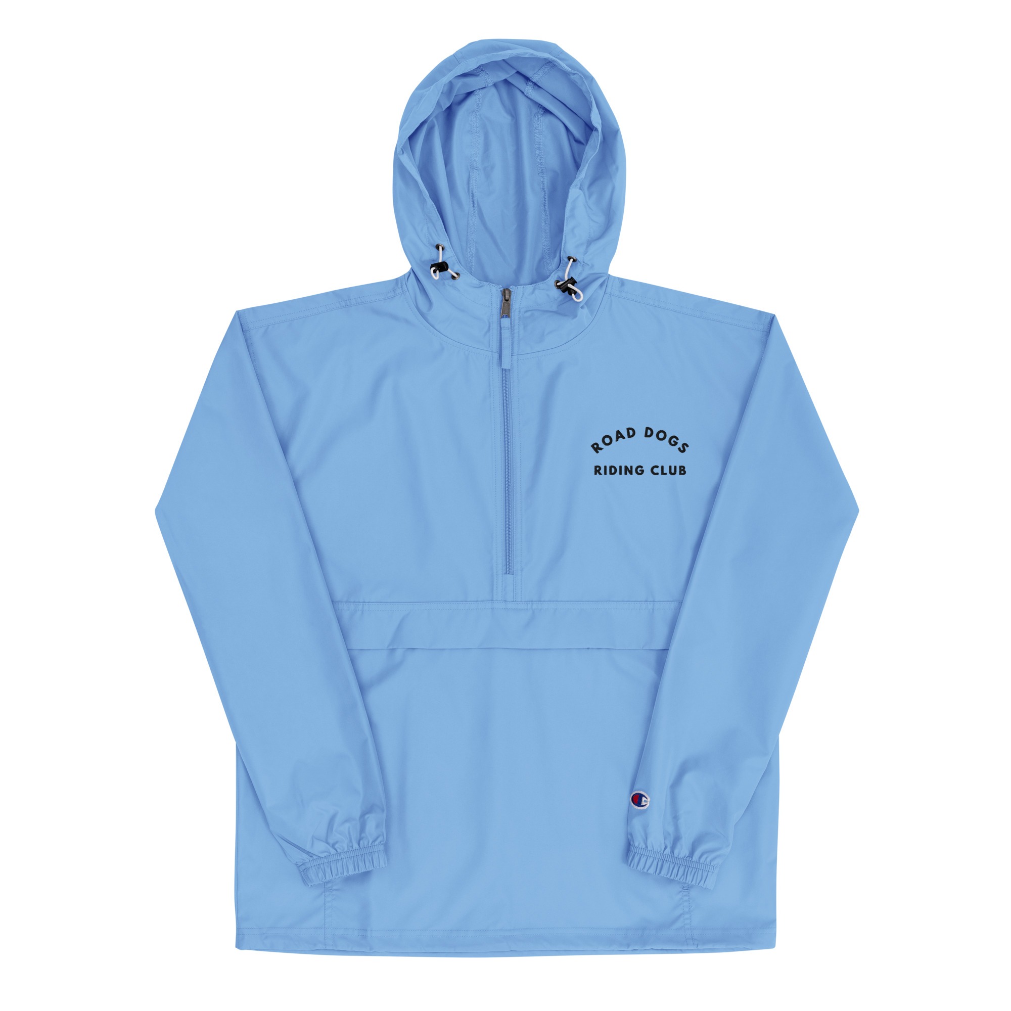 Embroidered Champion Packable Jacket (Light Blue)