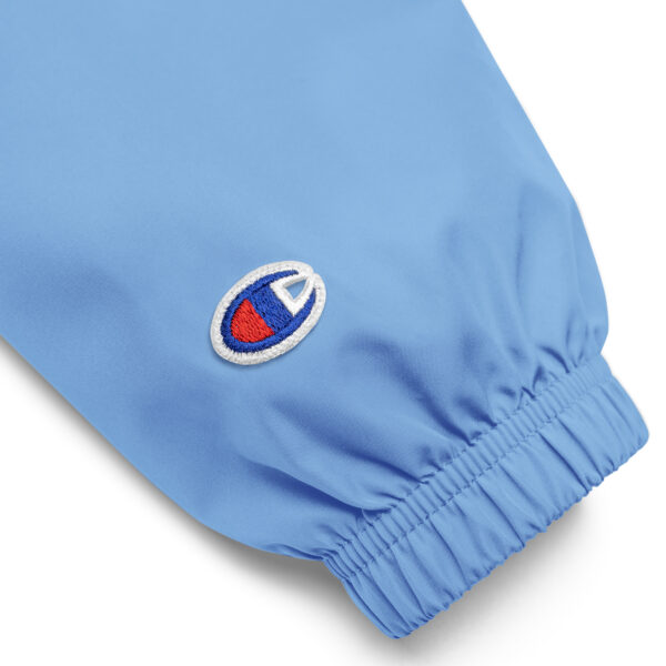Embroidered Champion Packable Jacket (Light Blue) - Image 4