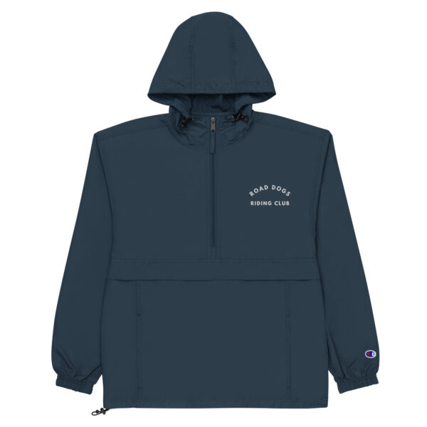 Embroidered Champion Packable Jacket (Navy) - Image 4