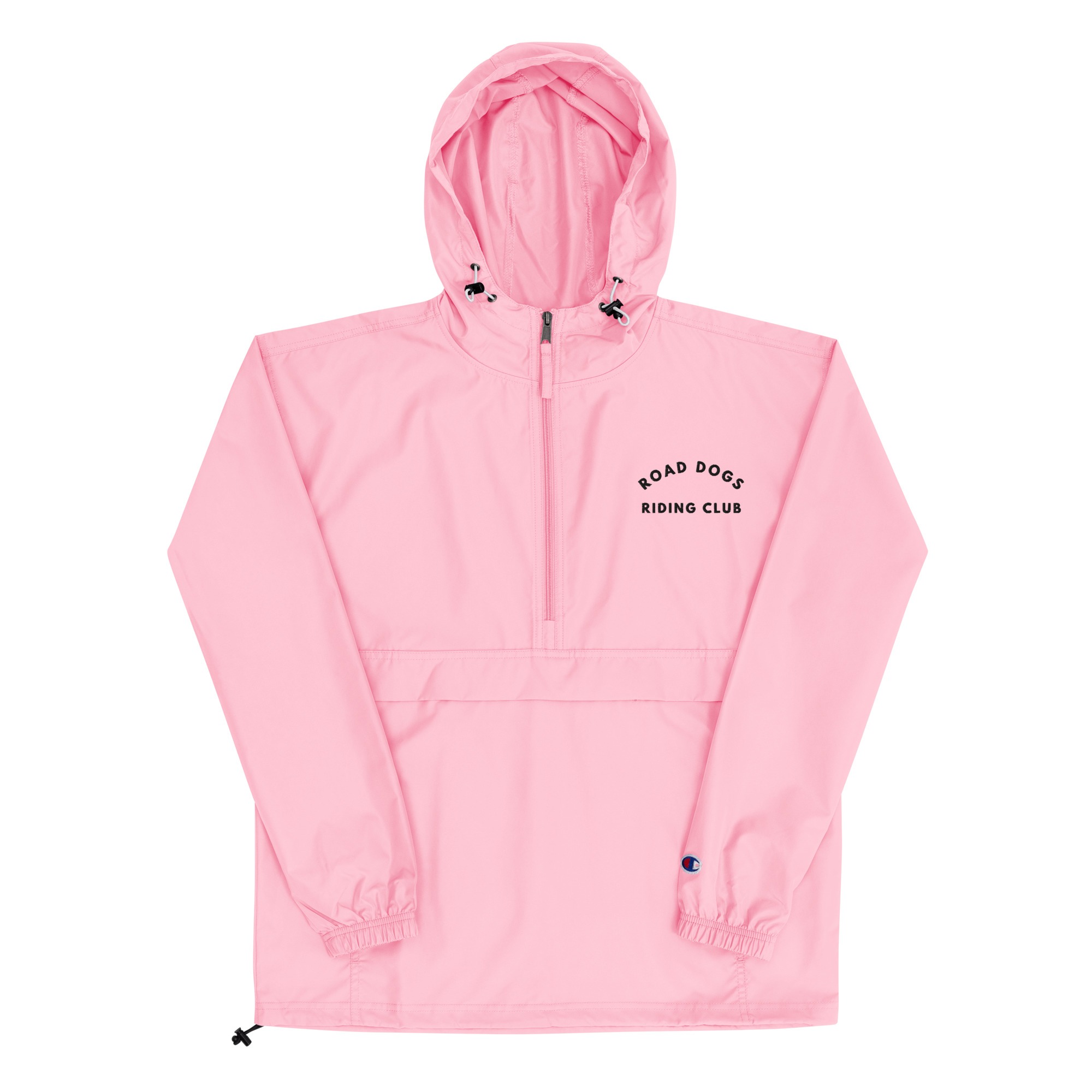 Embroidered Champion Packable Jacket (Pink)