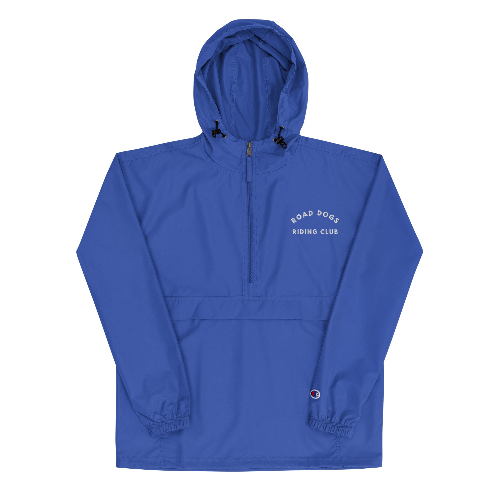Embroidered Champion Packable Jacket (Royal Blue)