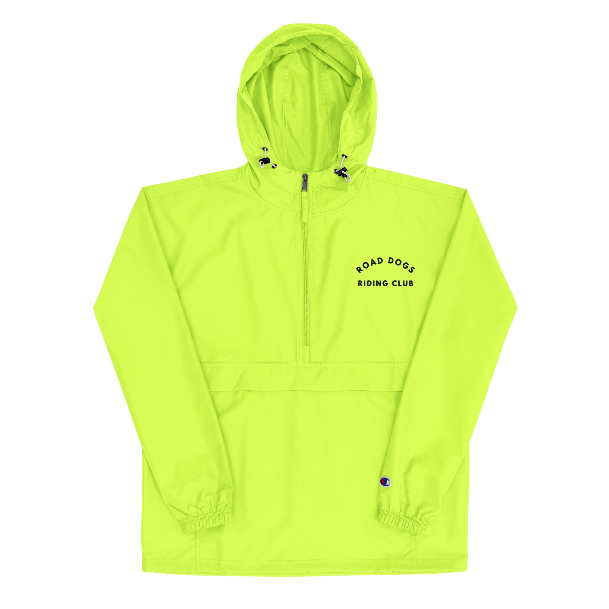 Embroidered Champion Packable Jacket (Safety Green)