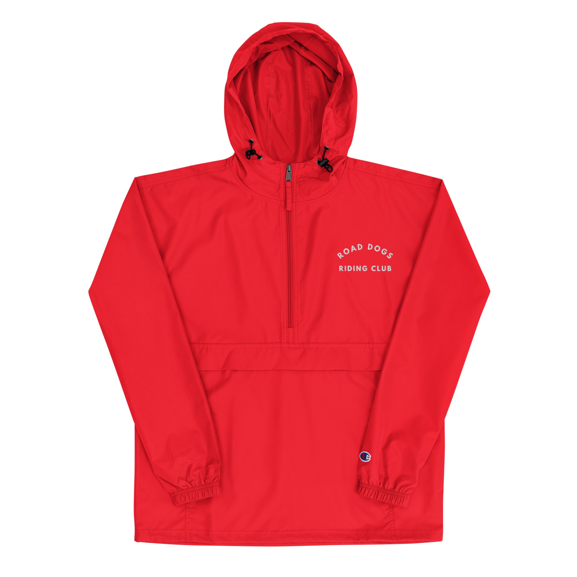 Embroidered Champion Packable Jacket (Scarlet)