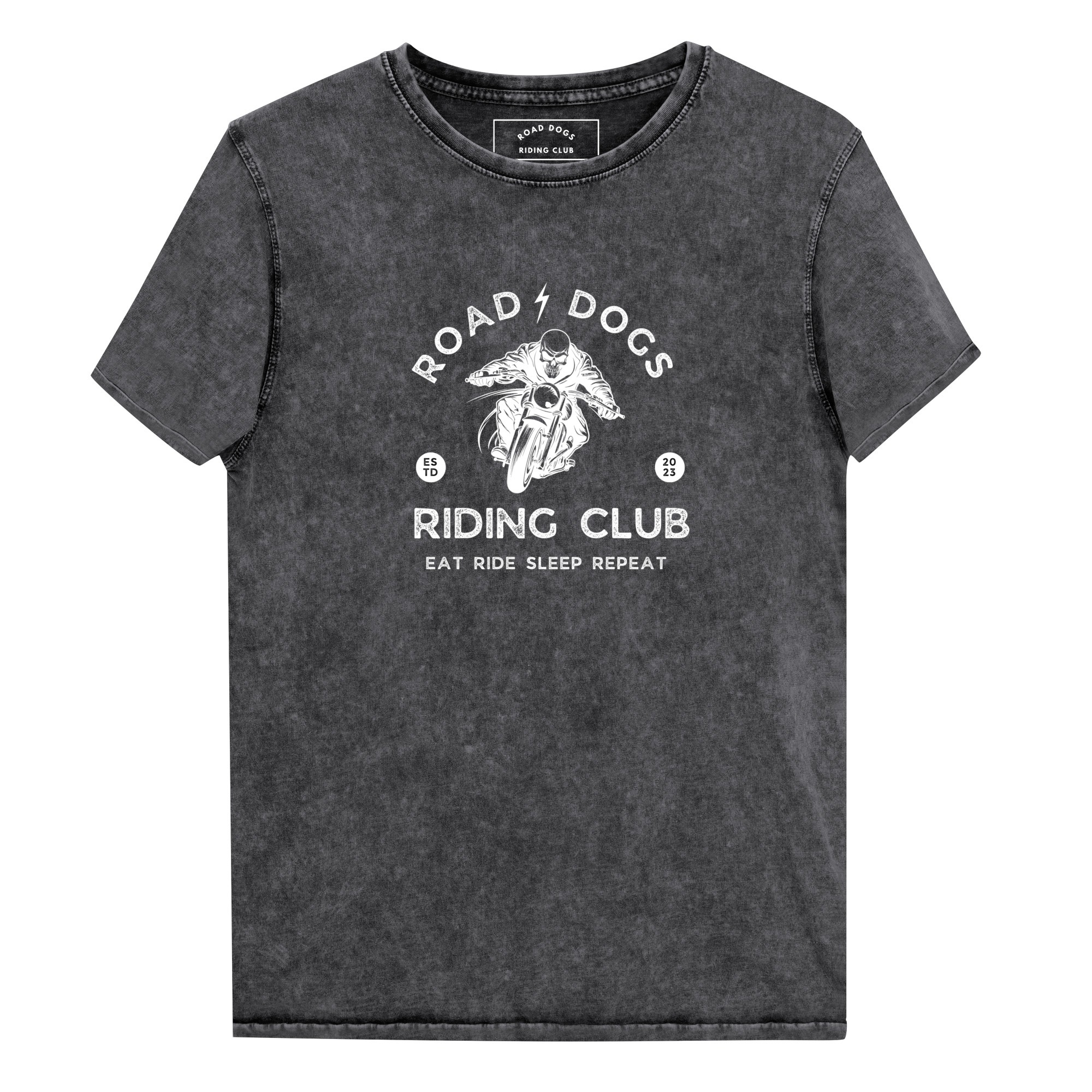 Denim T-Shirt (White on Black)