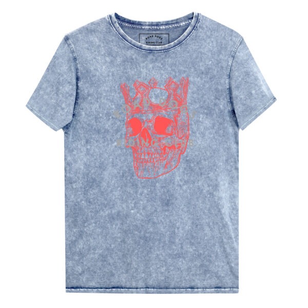 Red Skull King Denim T-Shirt (Blue)