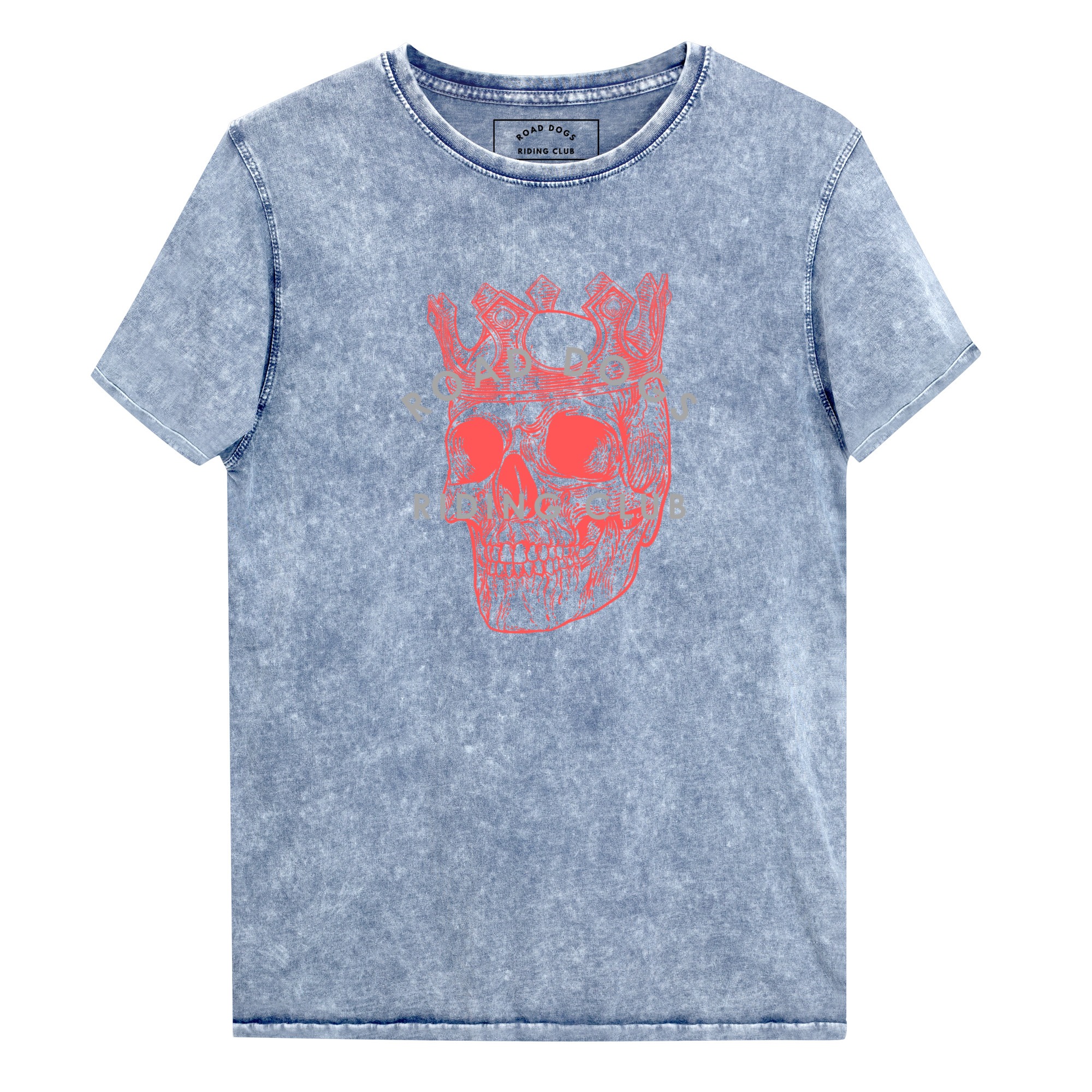 Red Skull King Denim T-Shirt (Blue)