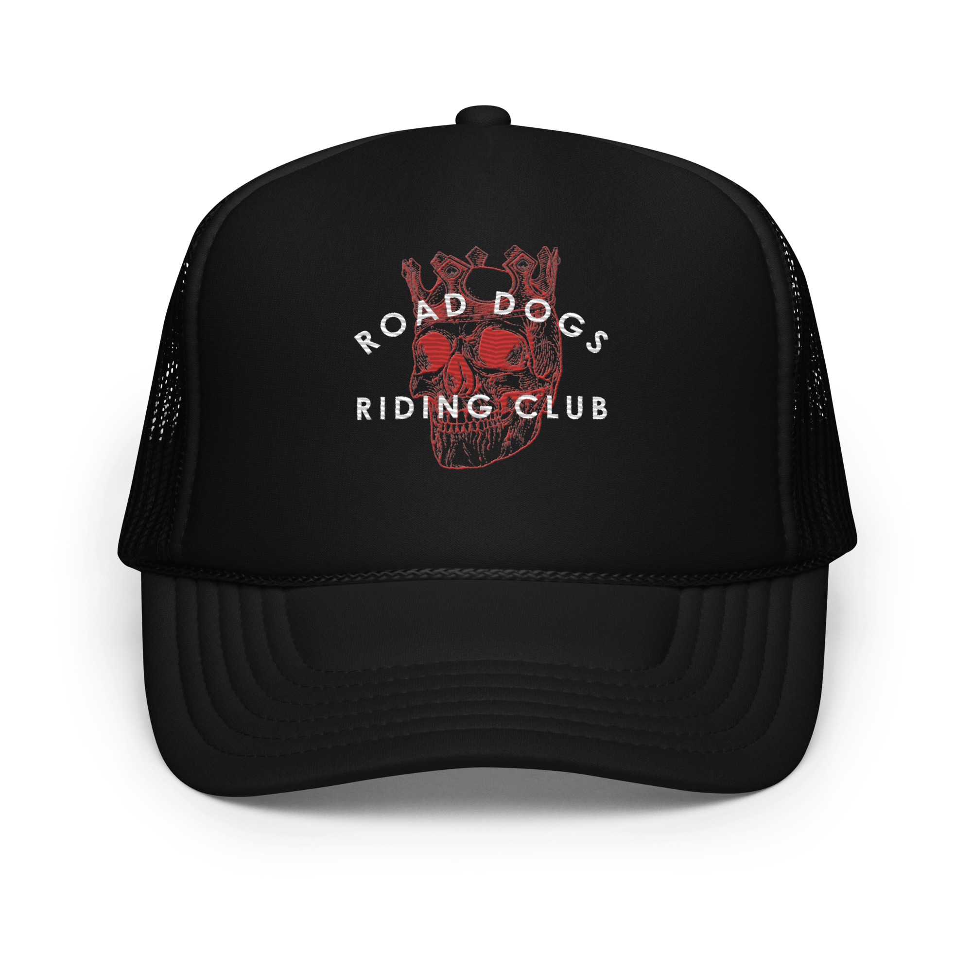 Red Skull King Foam Trucker Hat (Black)