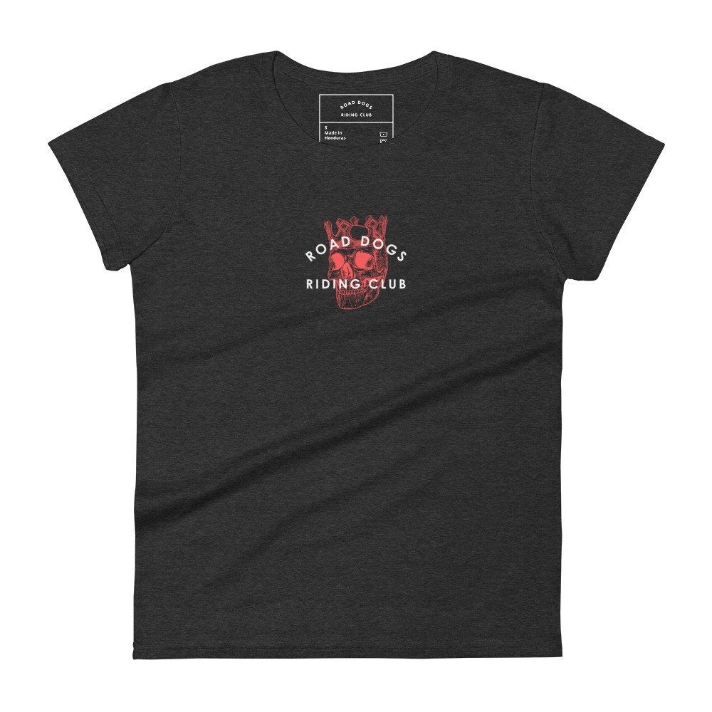 Skull & Crown Women’s Short Sleeve T-Shirt (Heather Dark Gray)