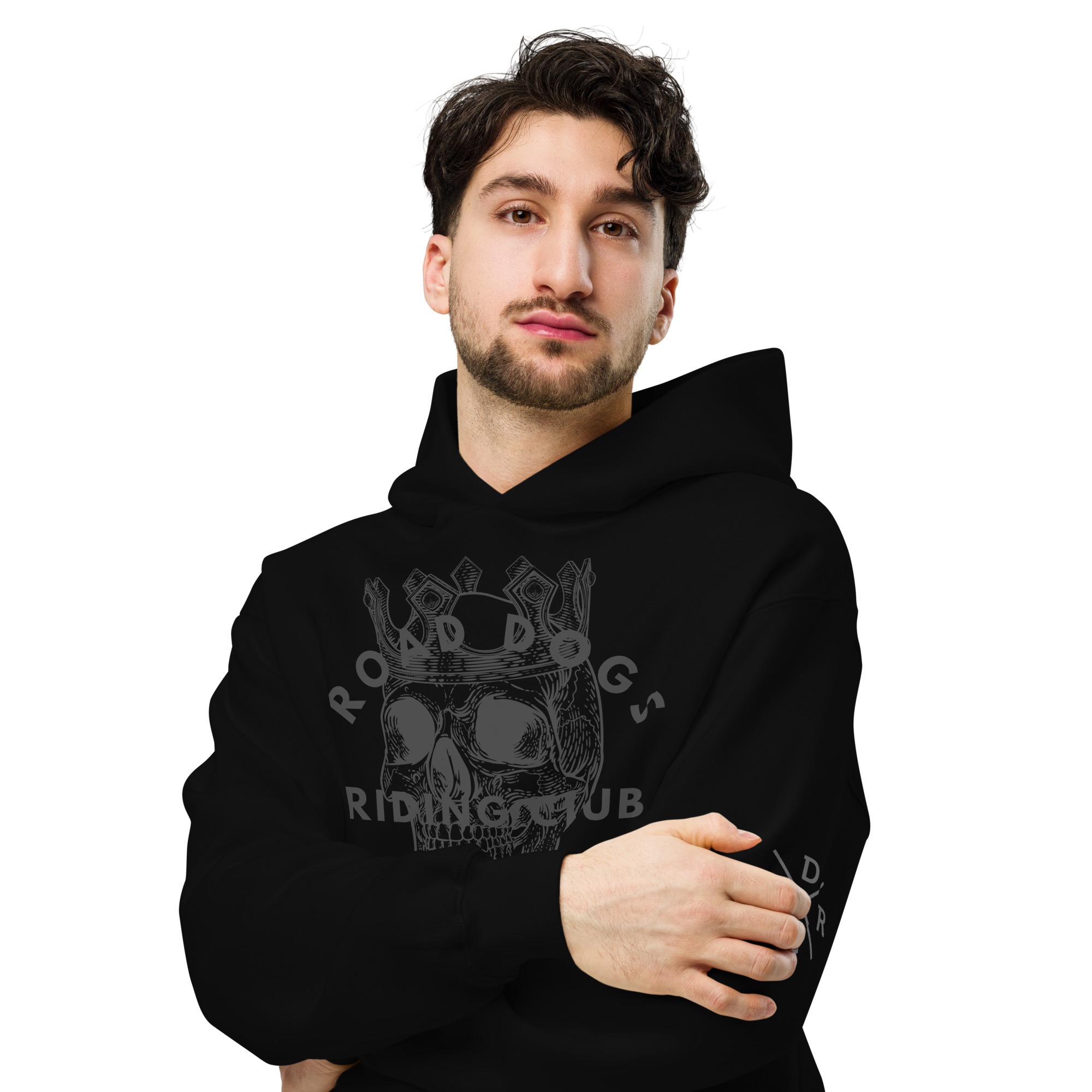 Unisex Oversized Hoodie (Monochromatic Grey & Black) - Image 3