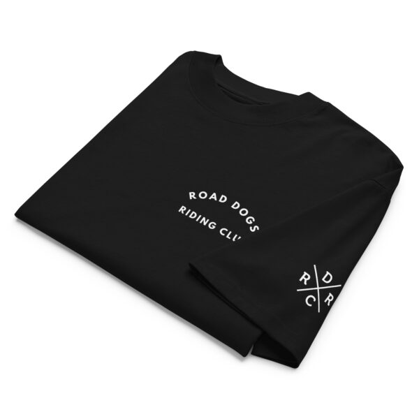 Road Dogs Riding Club Oversized Tee – Café Racer Edition (White on Black) - Image 2